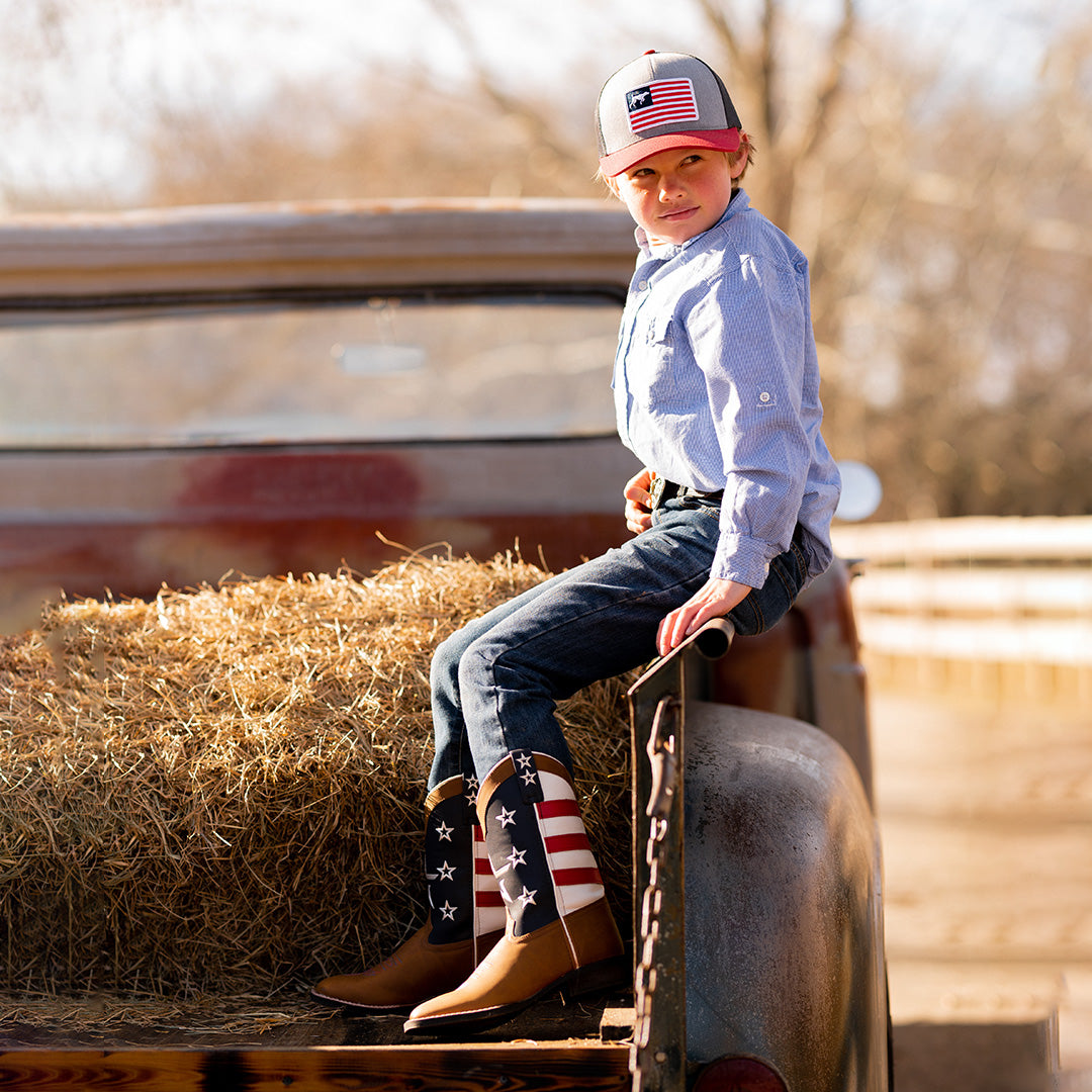 TuffRider Children's American Flag Cowboy Western Boot