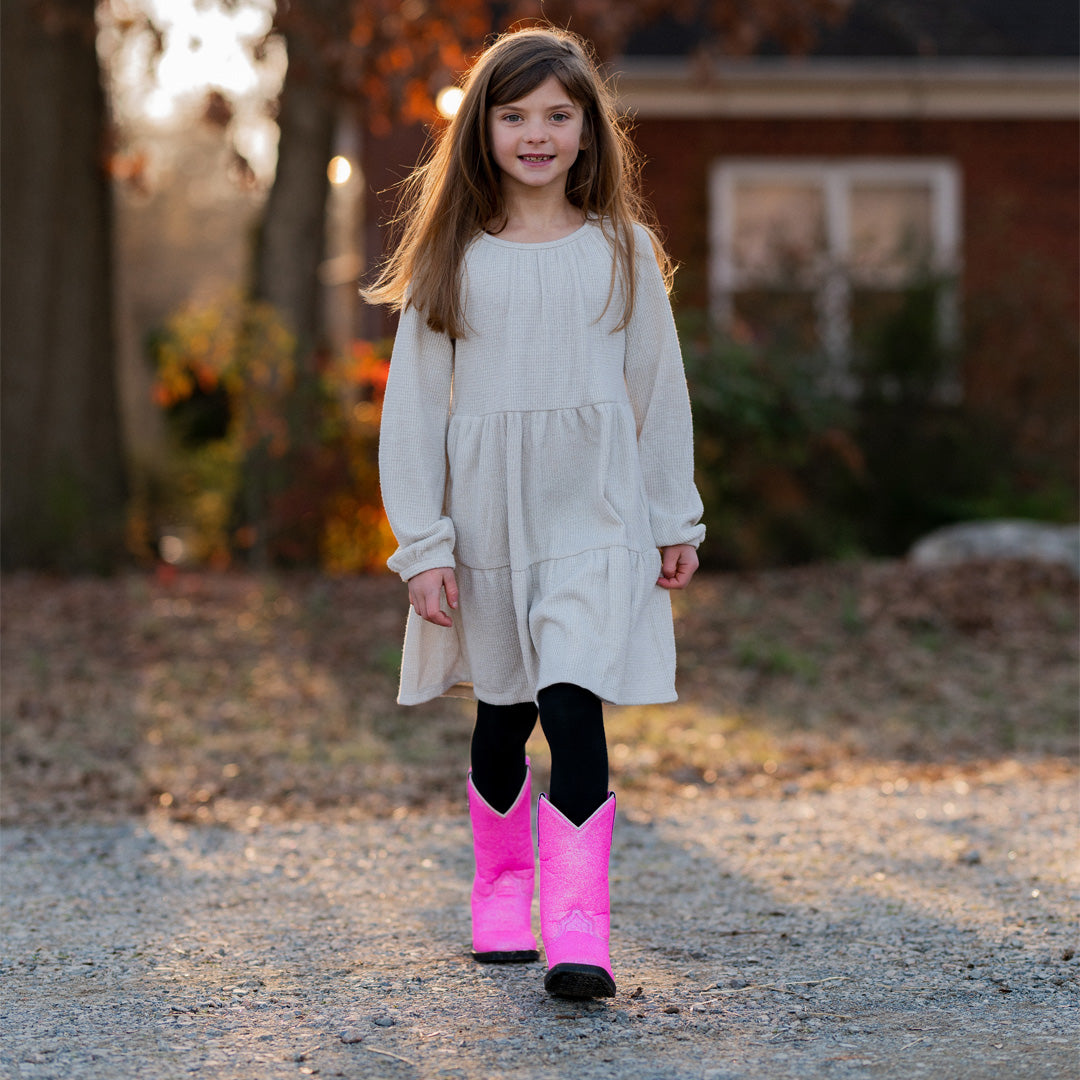 TuffRider Youth Pink Glitter Western Boot
