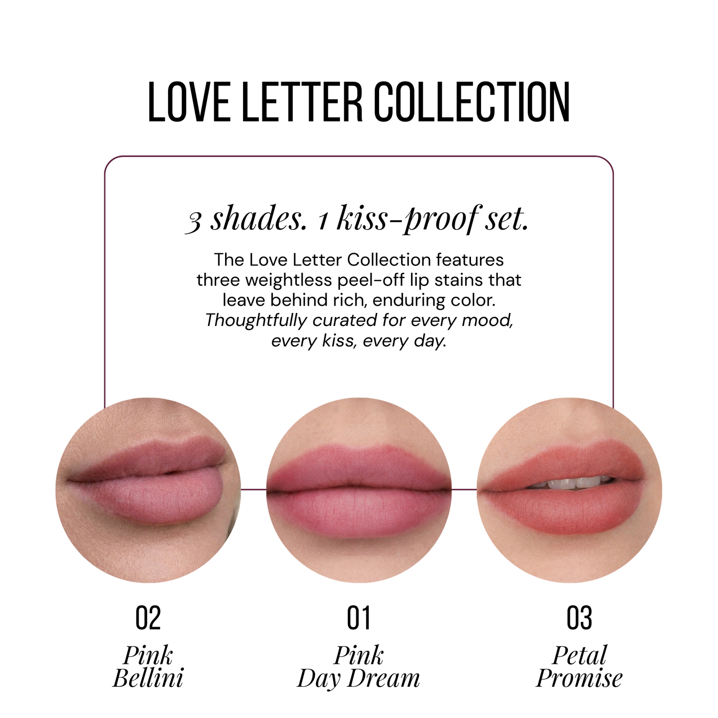 C & D Beauty The Love Letter Collection - Peel-Off Lip Stain Trio