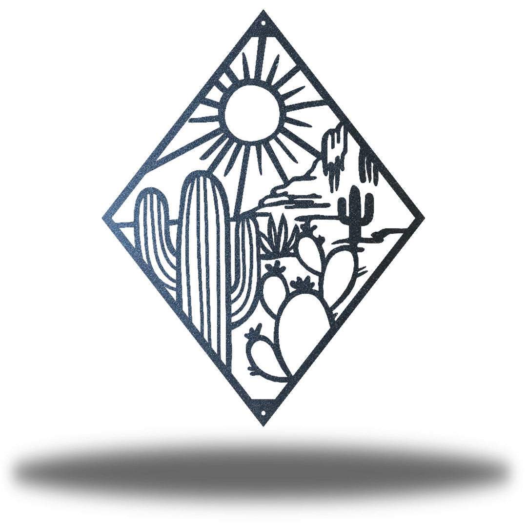 Cactus Scene Fiber Laser Powder Coated Wall Art - choice of colors - Made in America