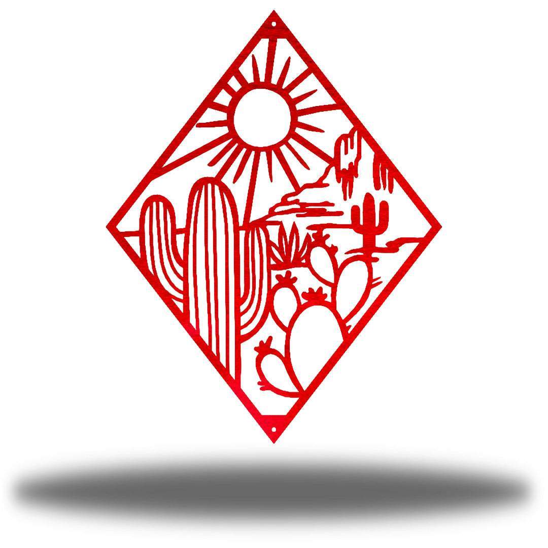 Cactus Scene Fiber Laser Powder Coated Wall Art - choice of colors - Made in America