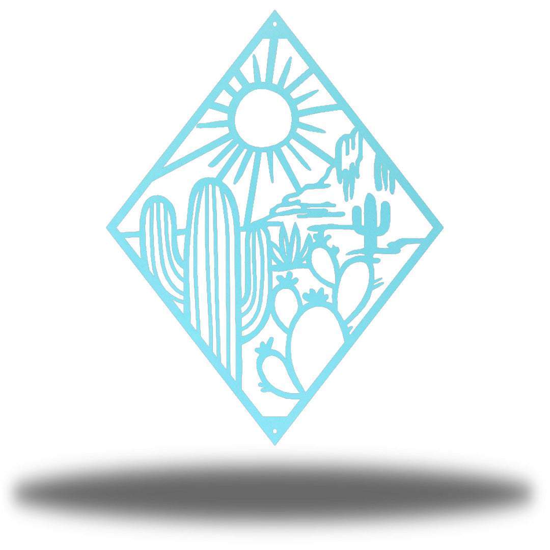 Cactus Scene Fiber Laser Powder Coated Wall Art - choice of colors - Made in America