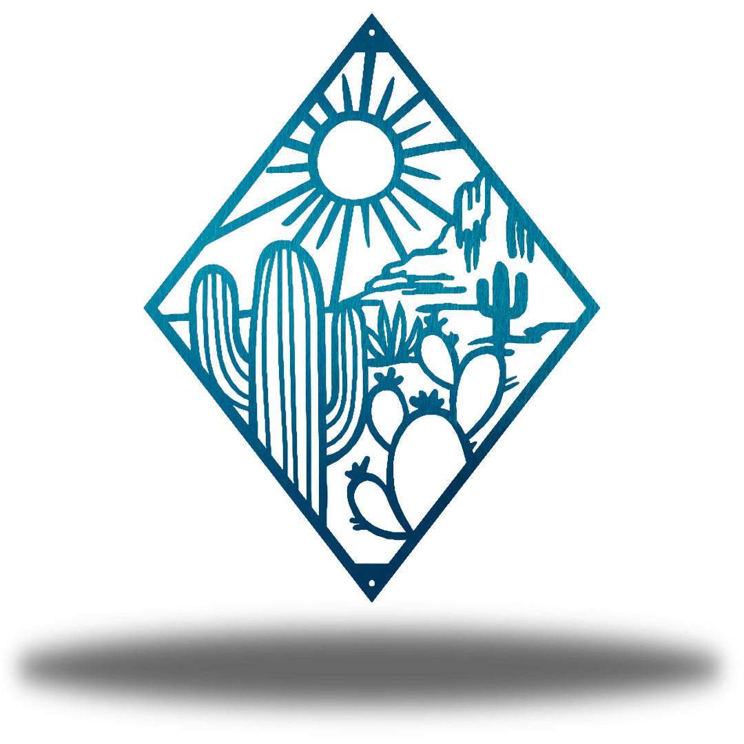 Cactus Scene Fiber Laser Powder Coated Wall Art - choice of colors - Made in America