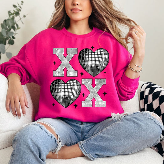 XO Disco Valentines Graphic Sweatshirt