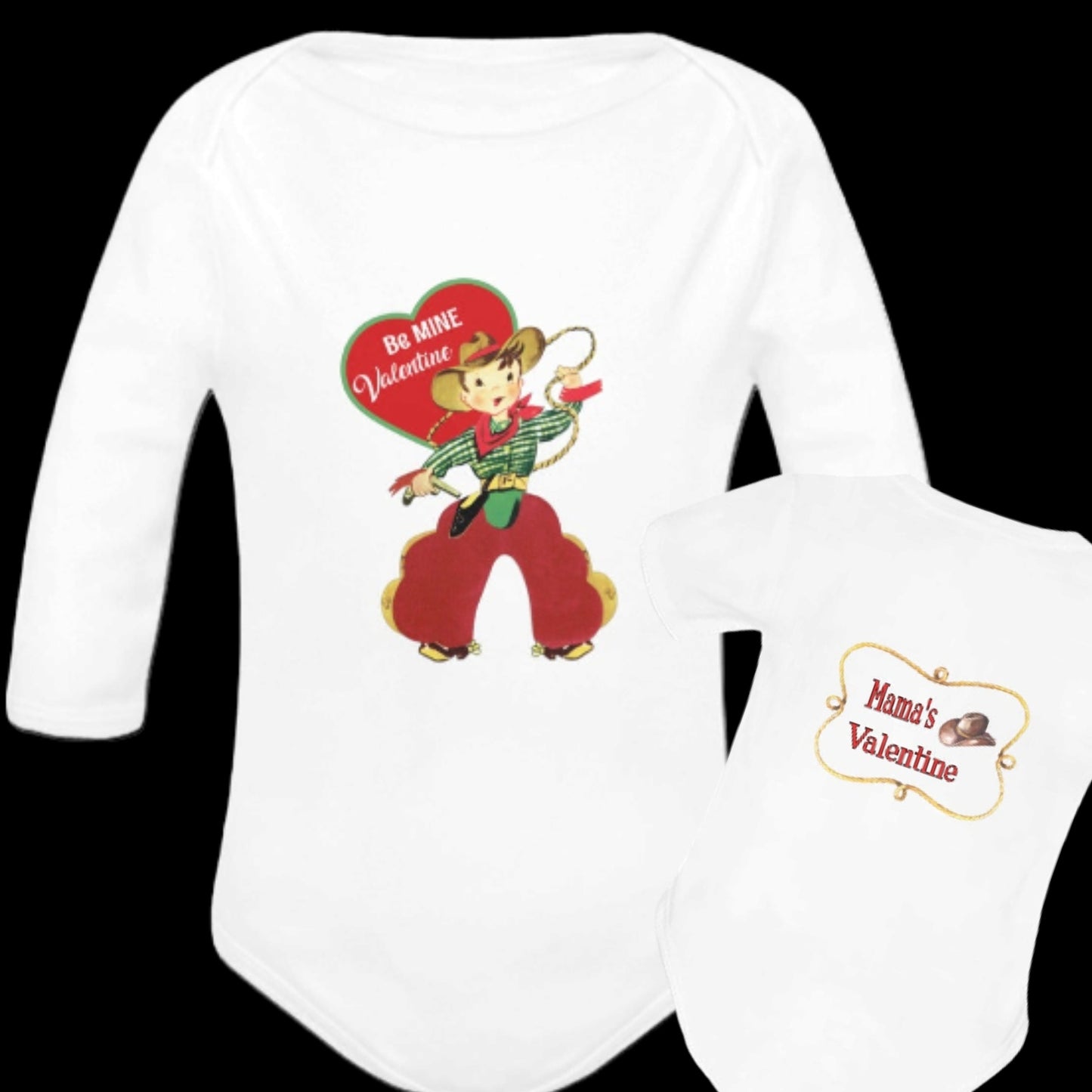 Mama's Valentine Long Sleeve Baby Onesie