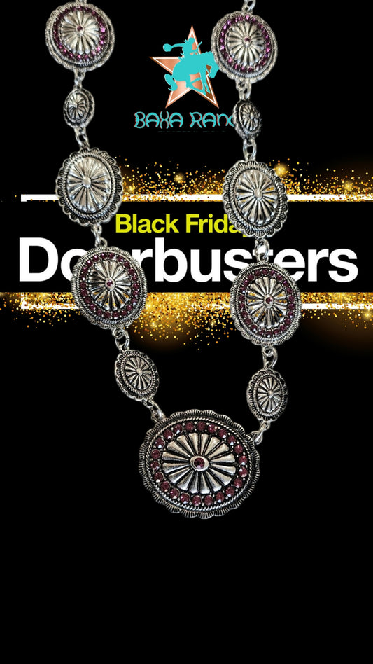 ***DOOR BUSTER*** PINK CONCHO NECKLACE