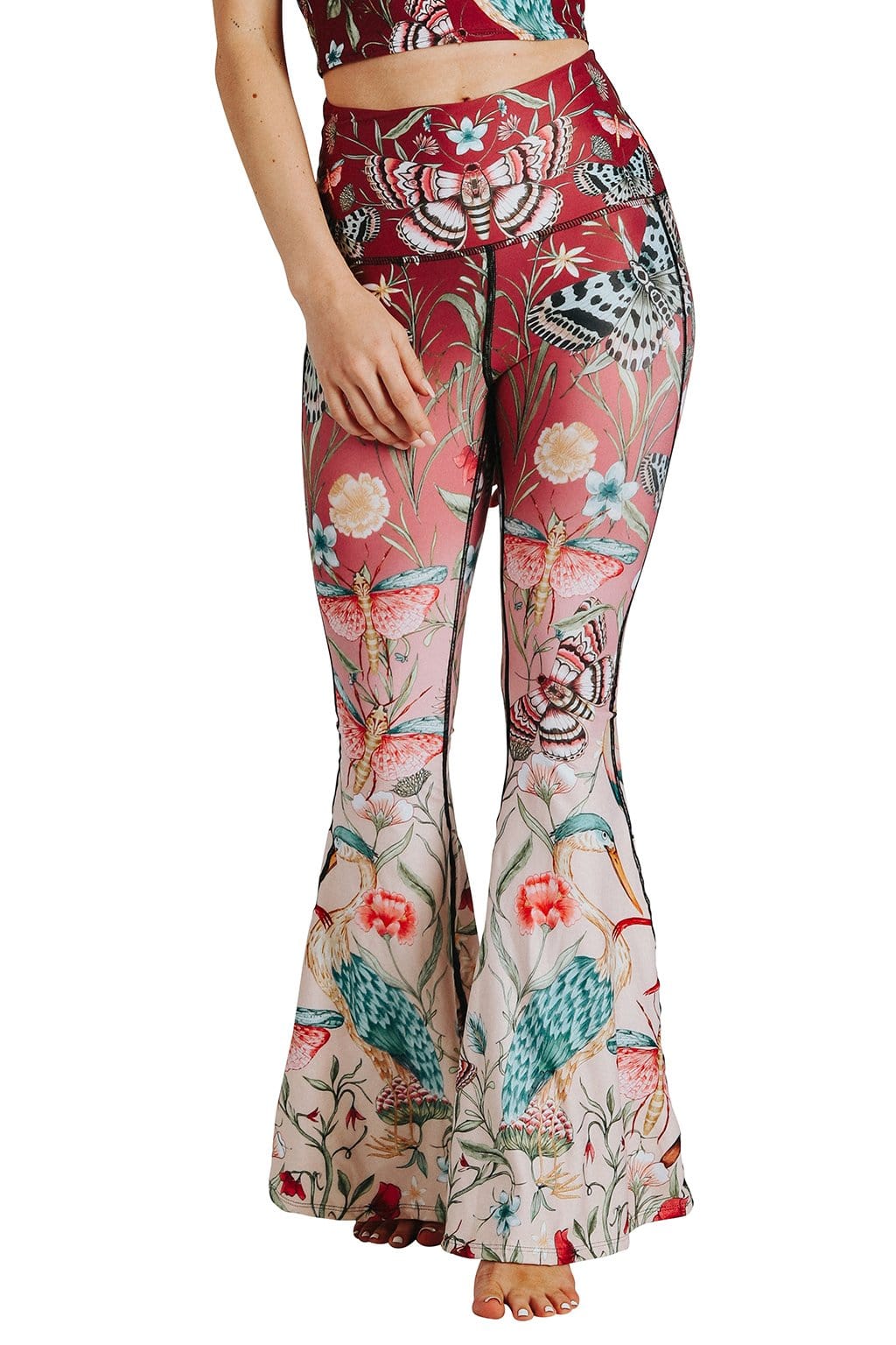 Pretty In Pink Printed Bell Bottoms