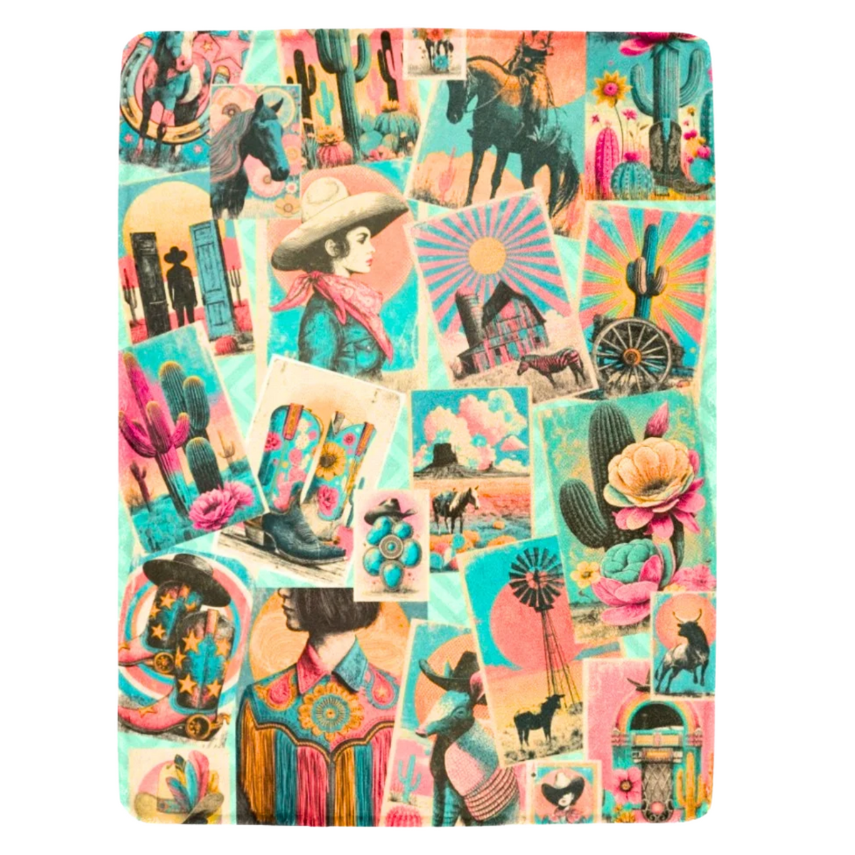 Honky Tonk Kitsch Collage blanket 60 x 80 Ultra-Soft Micro Fleece Blanket 60" x 80" Made in America