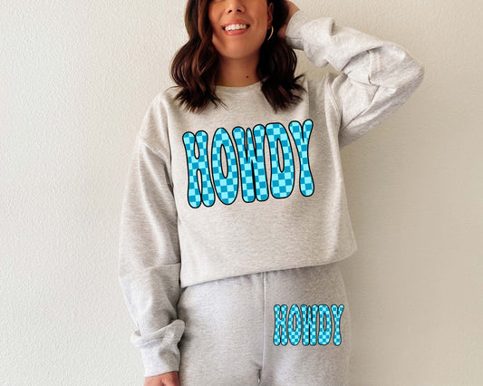 Turquoise Howdy Sweatsuit Set  Sweatshirt or Sweatpants