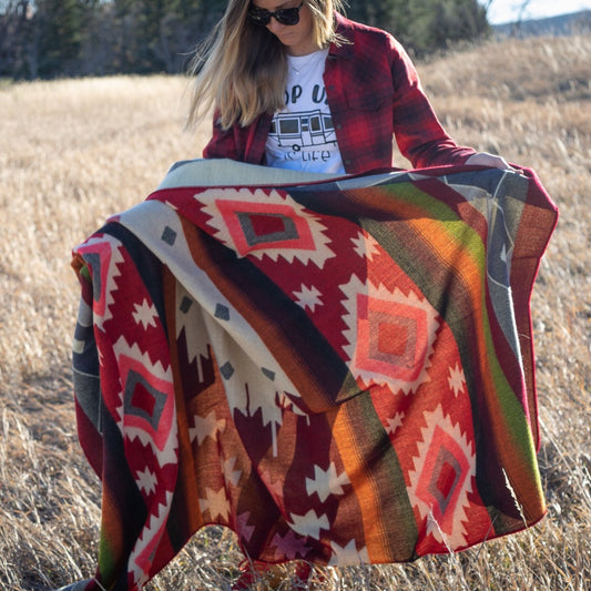 Andean Alpaca Wool Blanket - Rojo by Alpaca Threadz