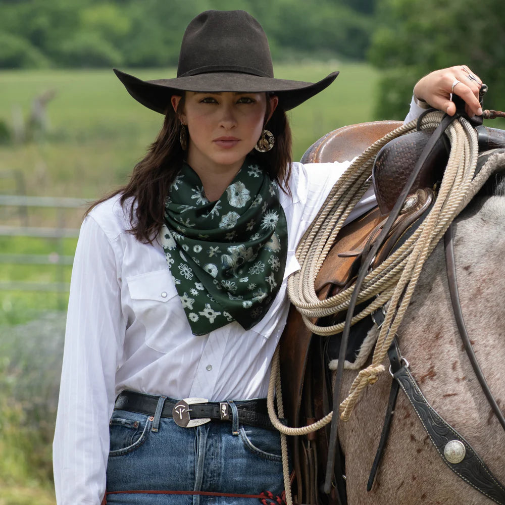 Whip and Spur Silk Wild Rag - choice of colors and sizes