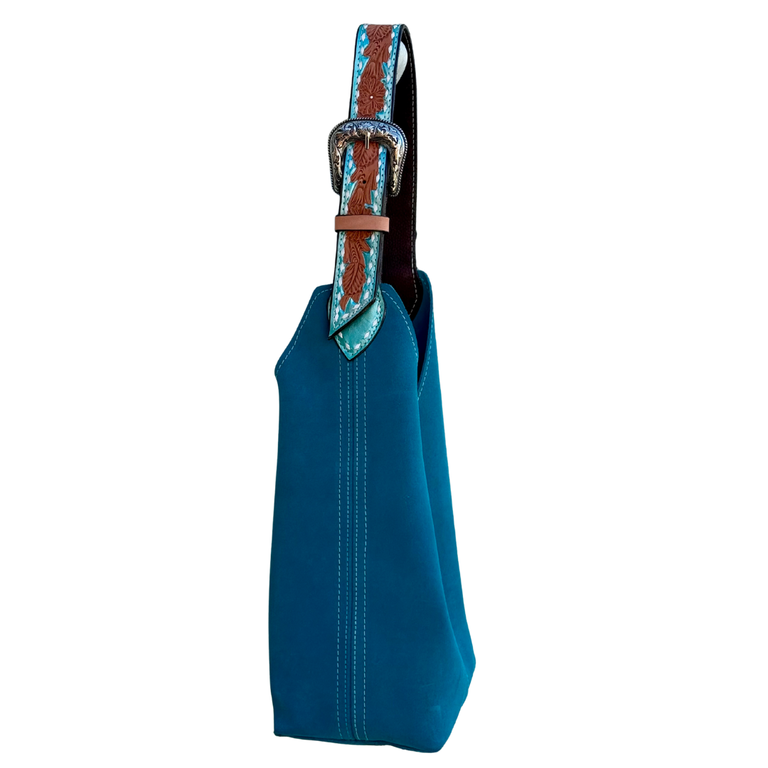 Alamo Saddlery Darlin Duo- Teal With Turquoise Shimmer Strap