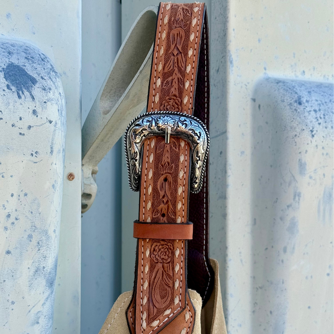 Alamo Saddlery Darlin Duo- Sand With Rose Strap