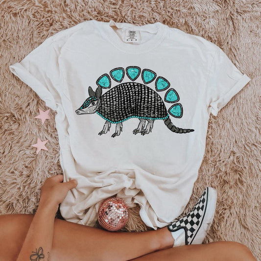 Turquoise Armadillo Tee