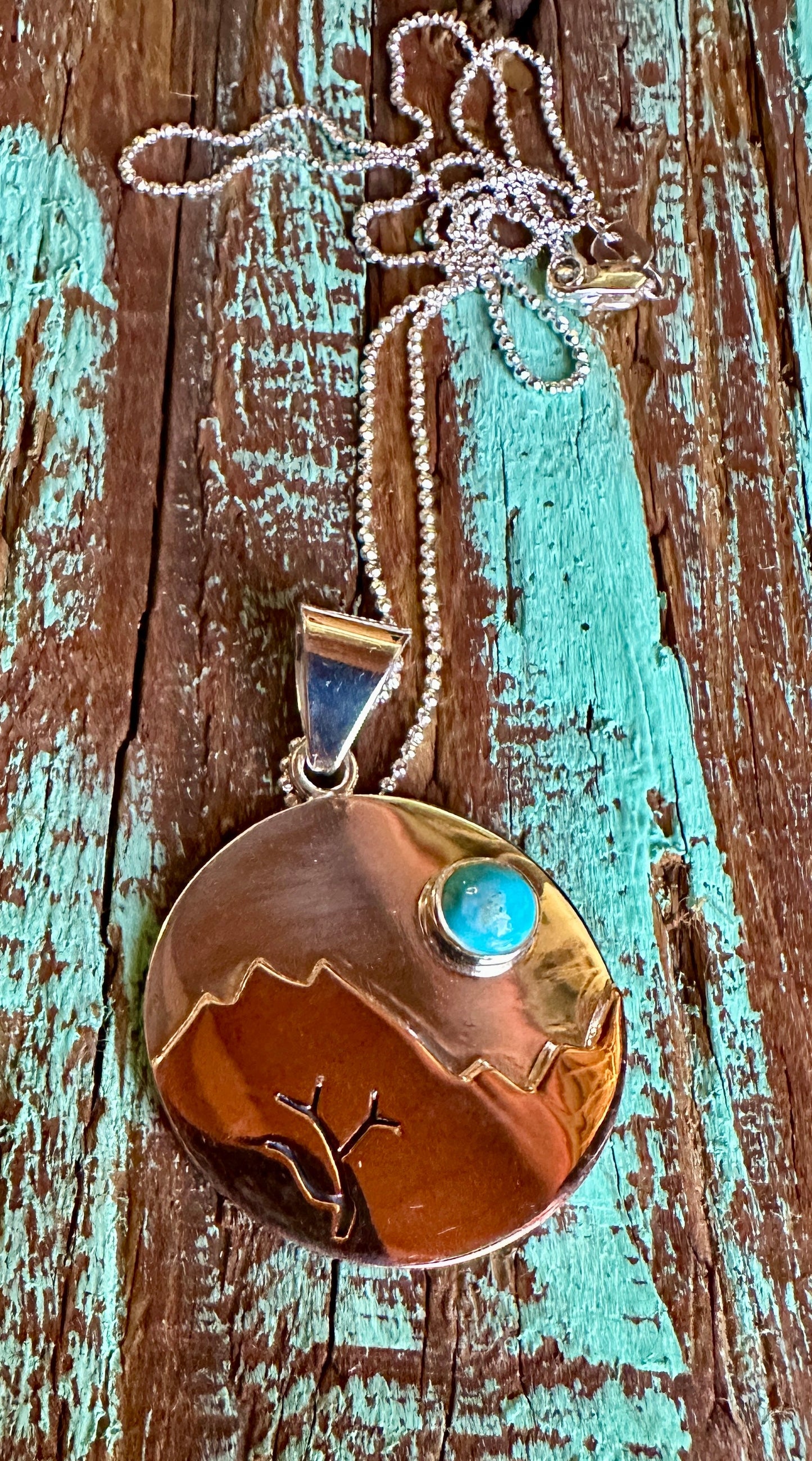 Copper Sunrise Pendant Necklace