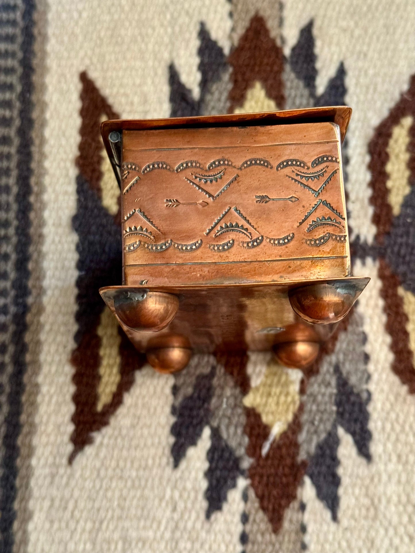 Handmade German Silver and Copper Trinket Box