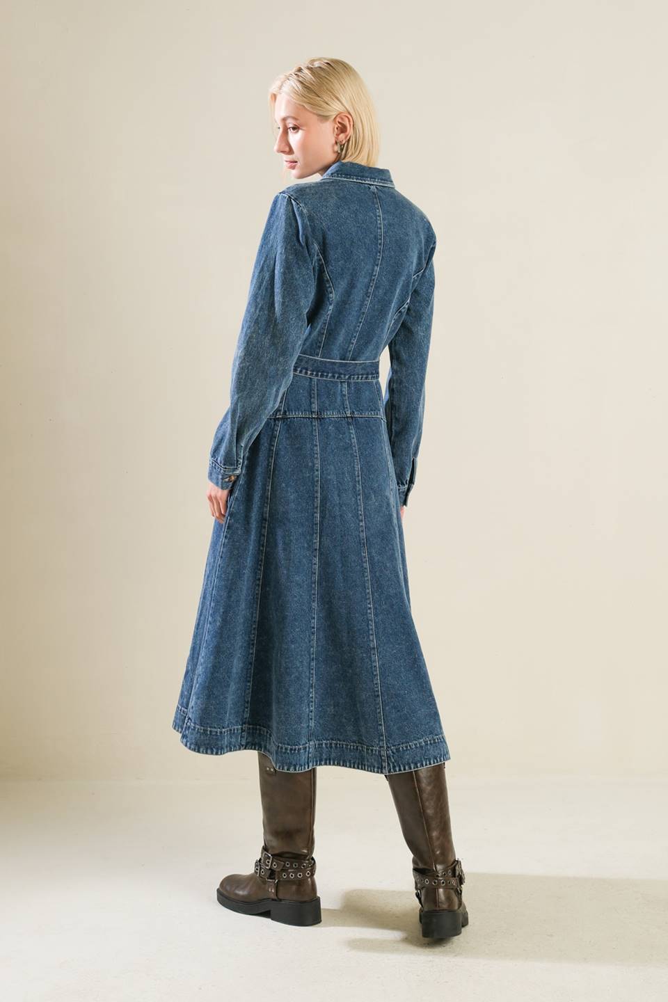 Life with You Denim Midi Western Dress