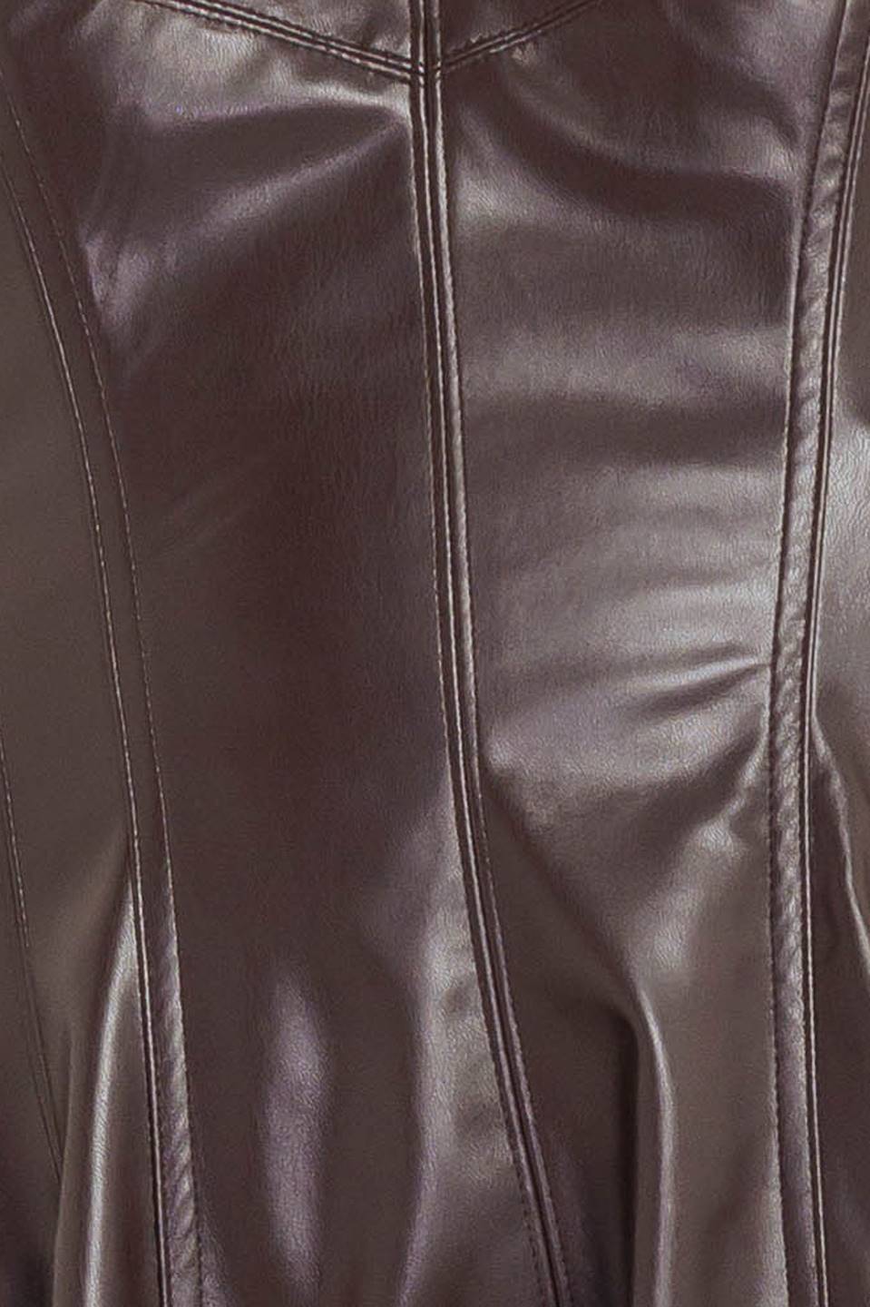 Flying Tomato Espresso Diva Faux Leather Midi Dress