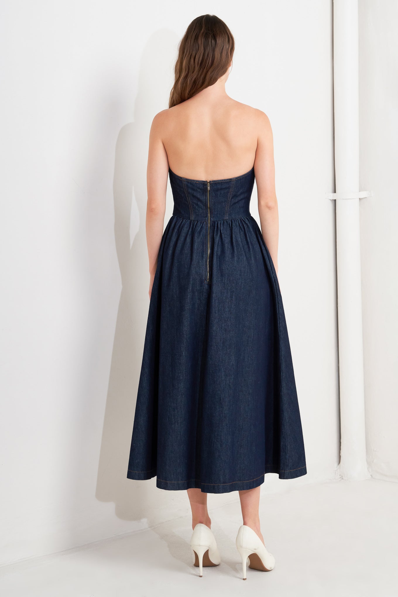 Flying Tomato Vintage Siren Denim Midi Dress