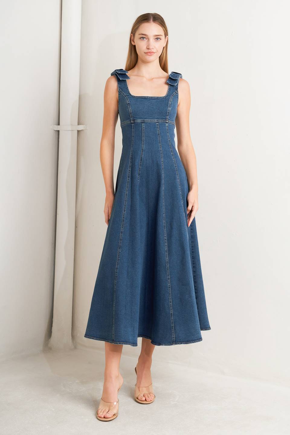 Flying Tomato Just My Type Denim Midi Dress