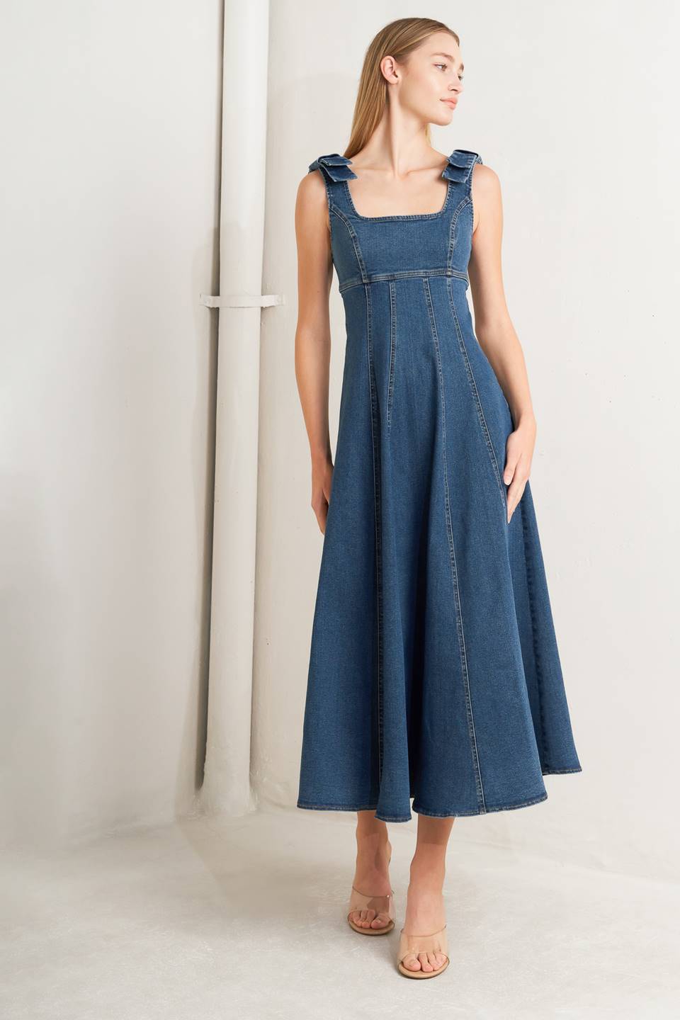 Flying Tomato Just My Type Denim Midi Dress