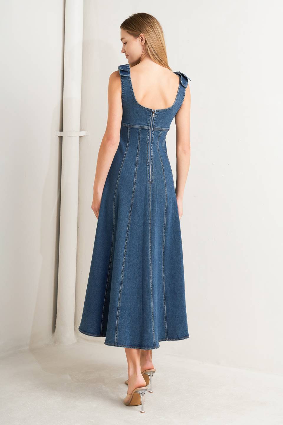 Flying Tomato Just My Type Denim Midi Dress