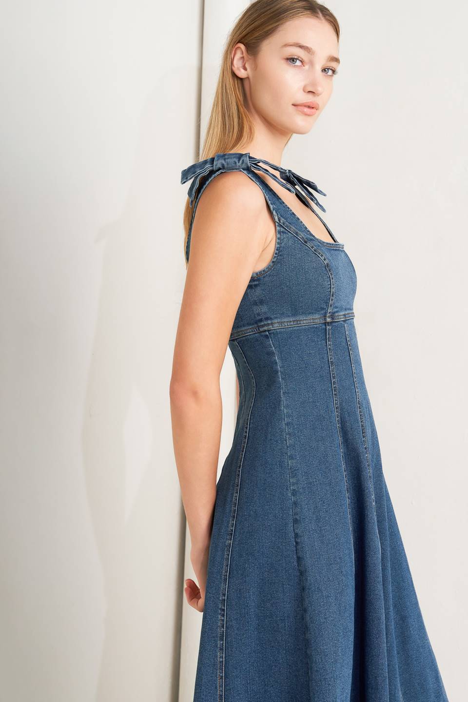 Flying Tomato Just My Type Denim Midi Dress