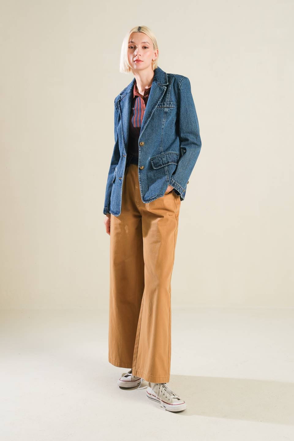 Flying Tomato Hot To Go Denim Blazer