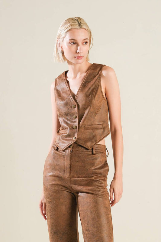 A Gift From Love Faux Leather Vest