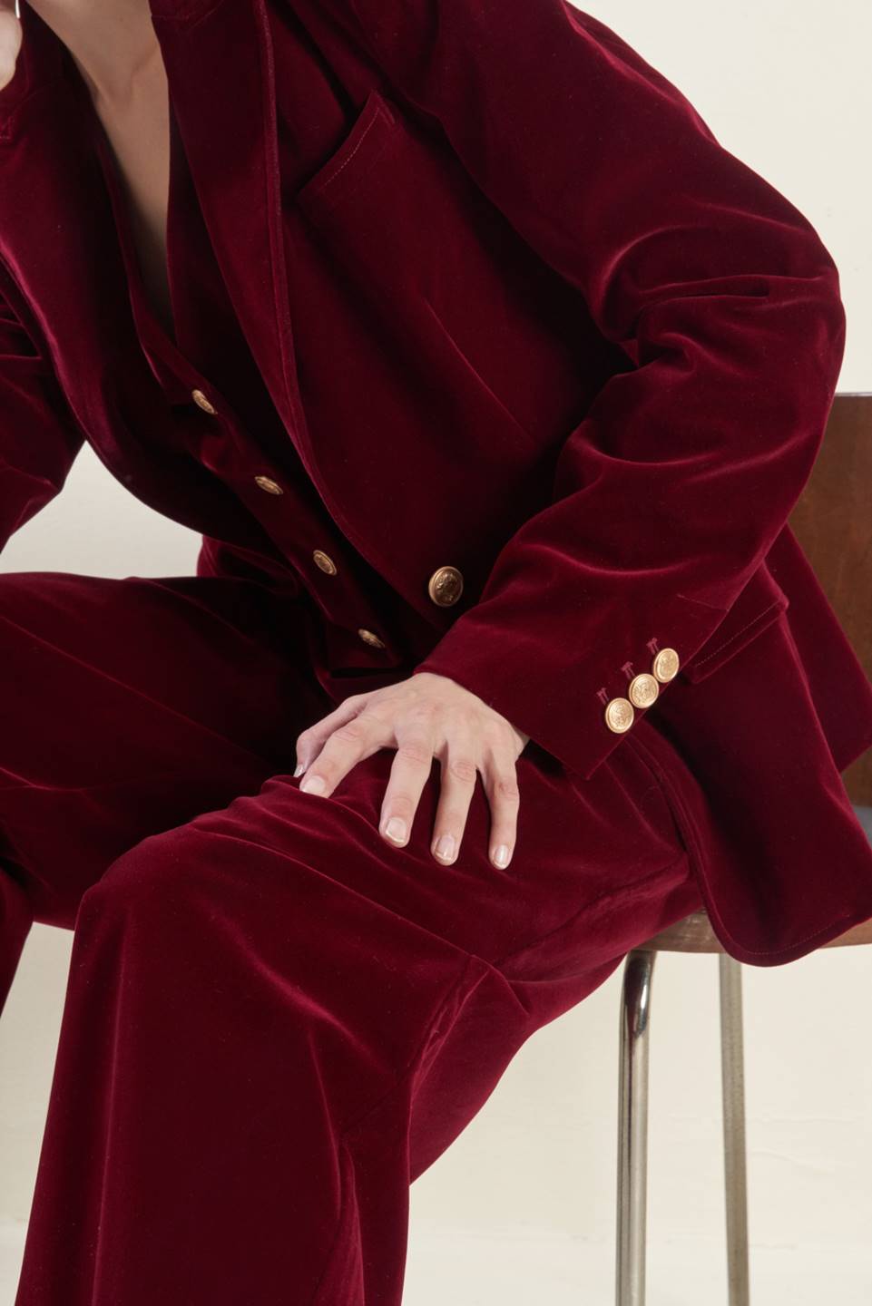 Flying Tomato Coy Charm Velvet Blazer