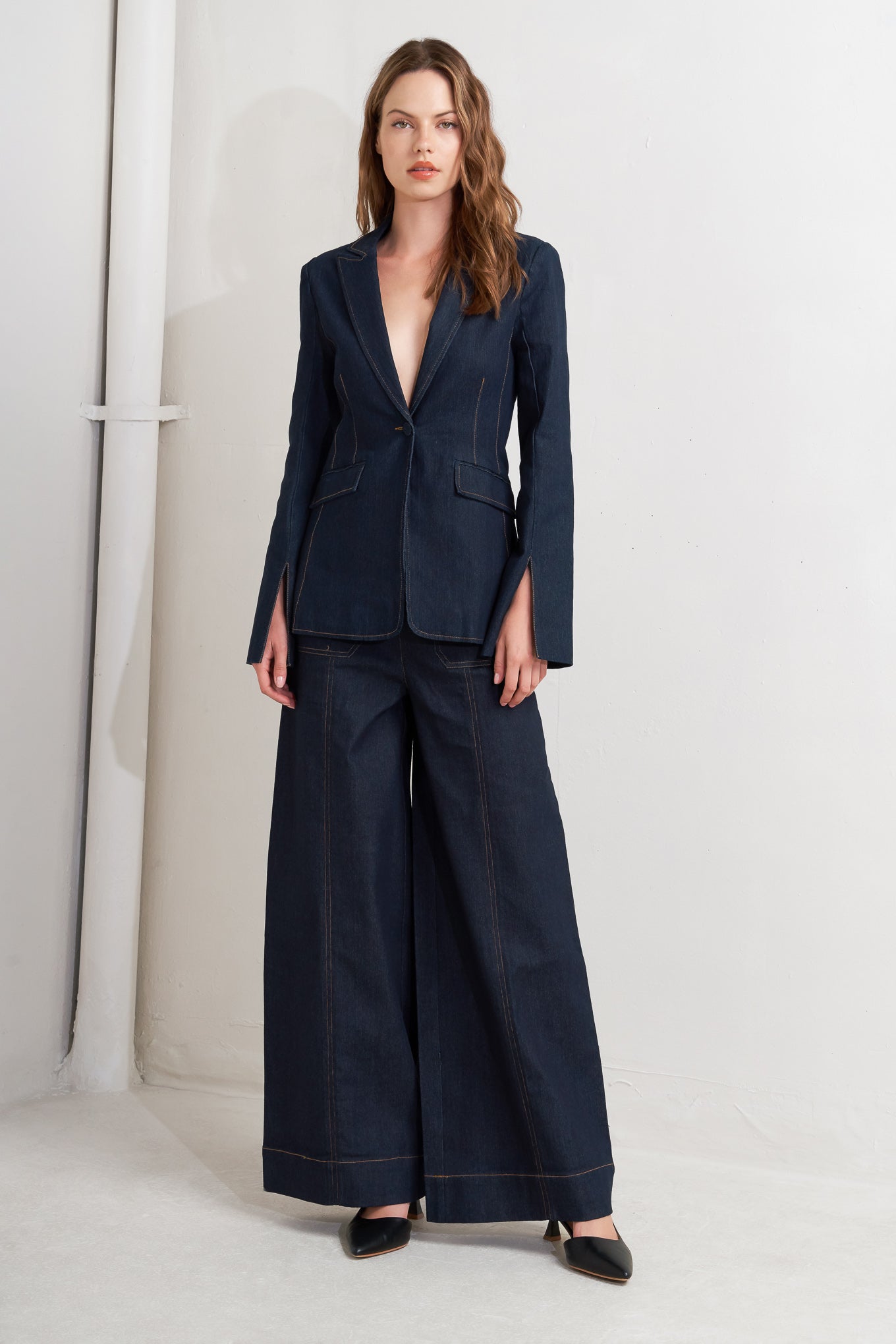 Flying Tomato Urban Panel Denim Blazer