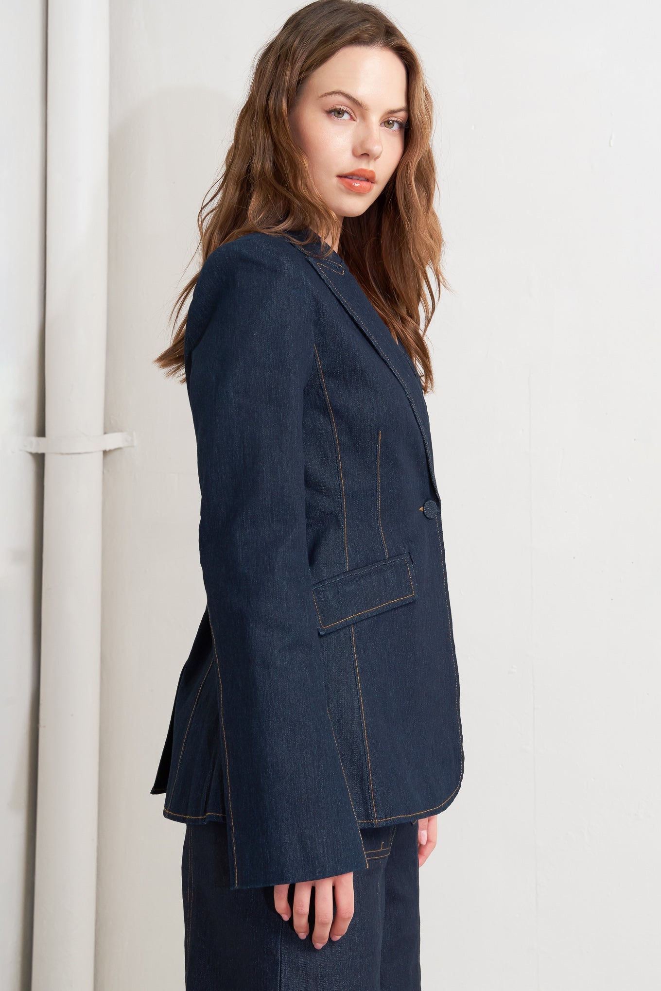 Flying Tomato Urban Panel Denim Blazer