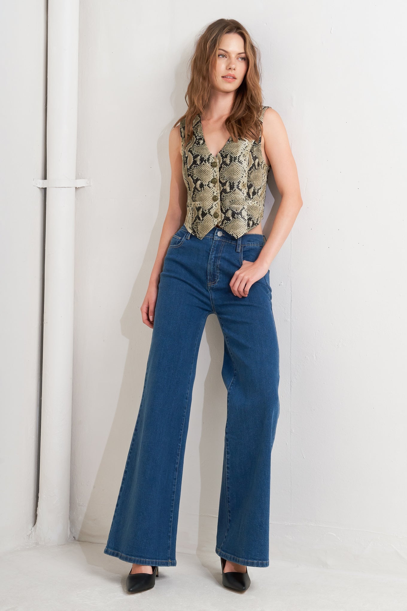 Flying Tomato Glam Venom Faux Leather Vest