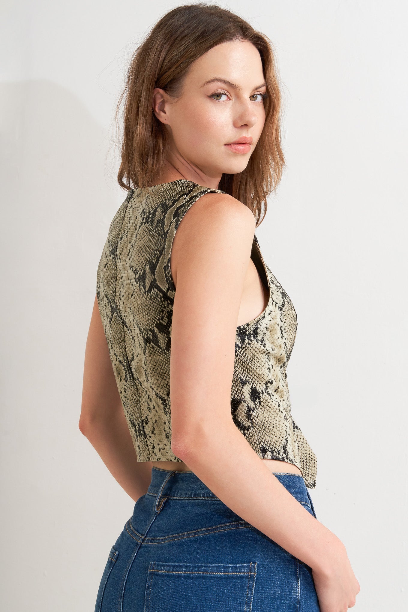 Flying Tomato Glam Venom Faux Leather Vest