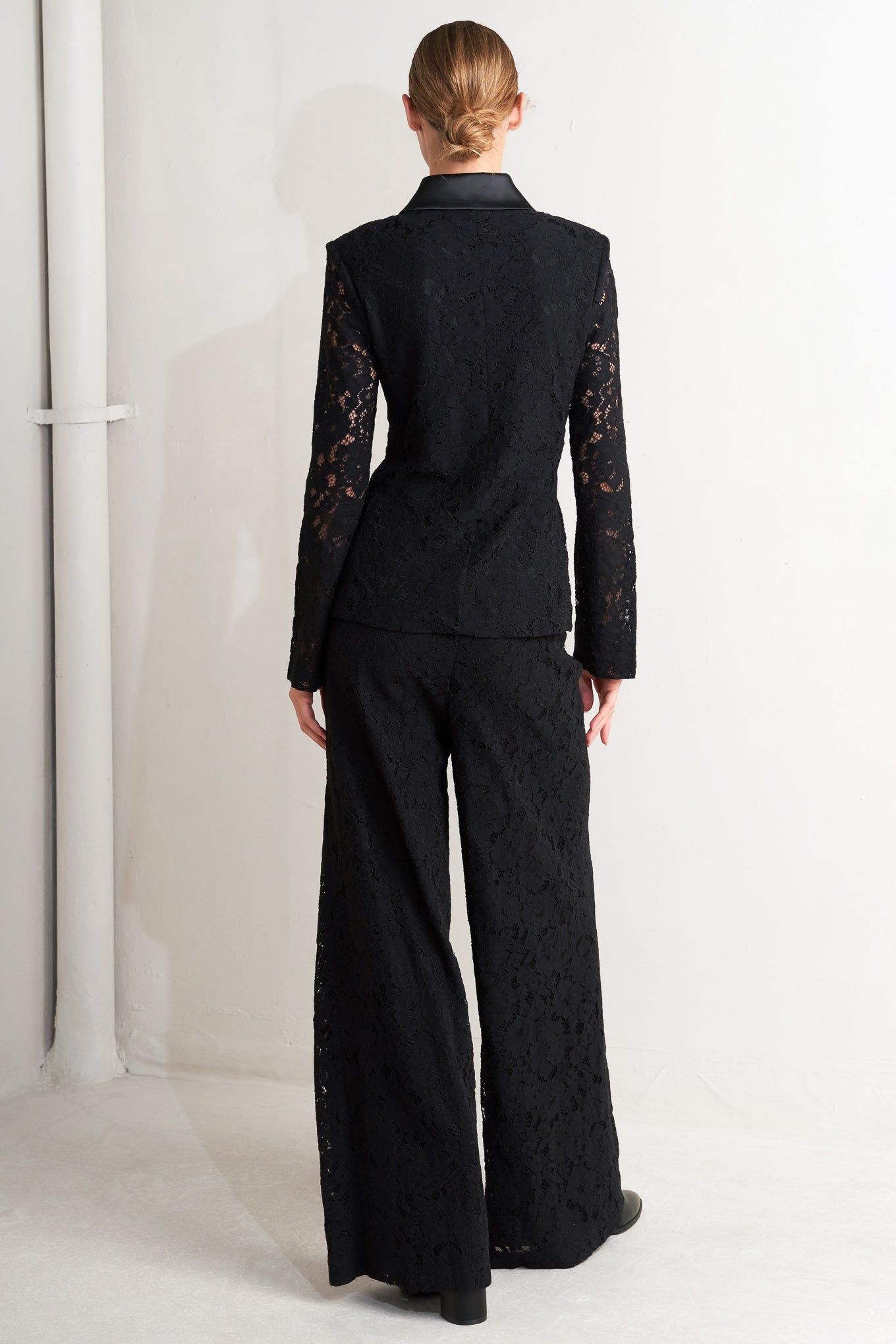 Flying Tomato Shadow Glam Woven Lace Blazer