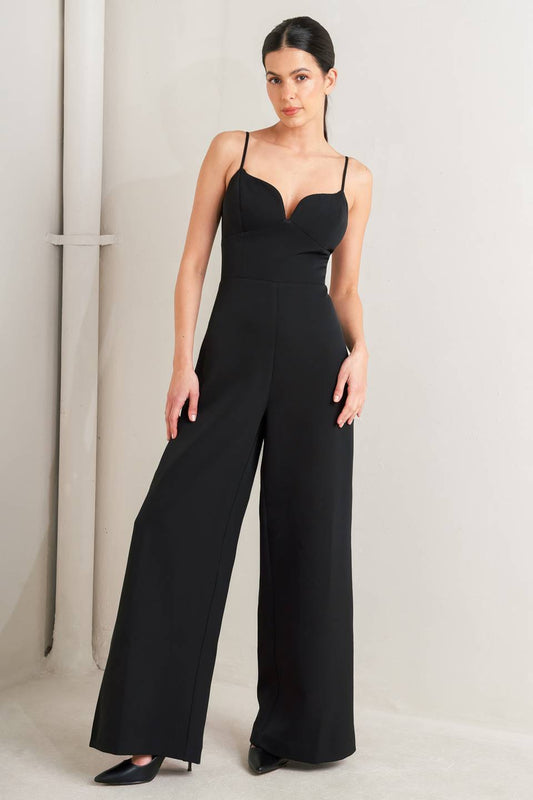 Flying Tomato Pristine Edge Black Woven Jumpsuit