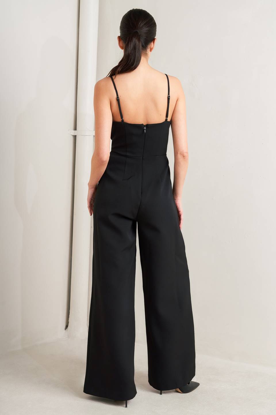 Flying Tomato Pristine Edge Black Woven Jumpsuit