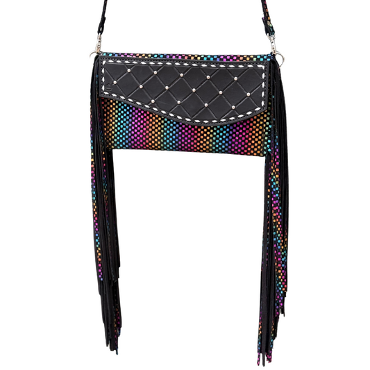 Alamo Saddlery Fringe Clutch- Neon Rodeo