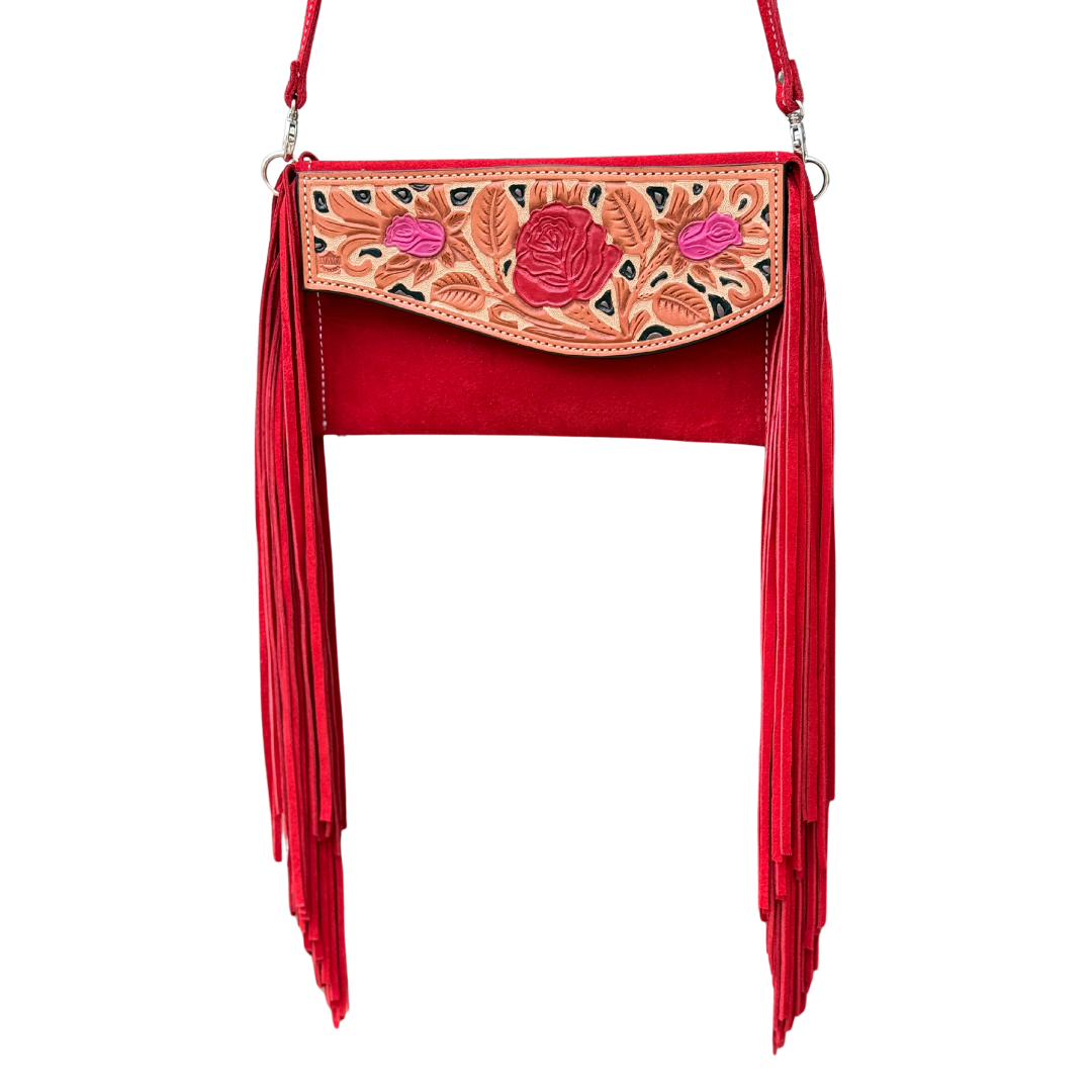 Alamo Saddlery Fringe Clutch- Cheetah Rose