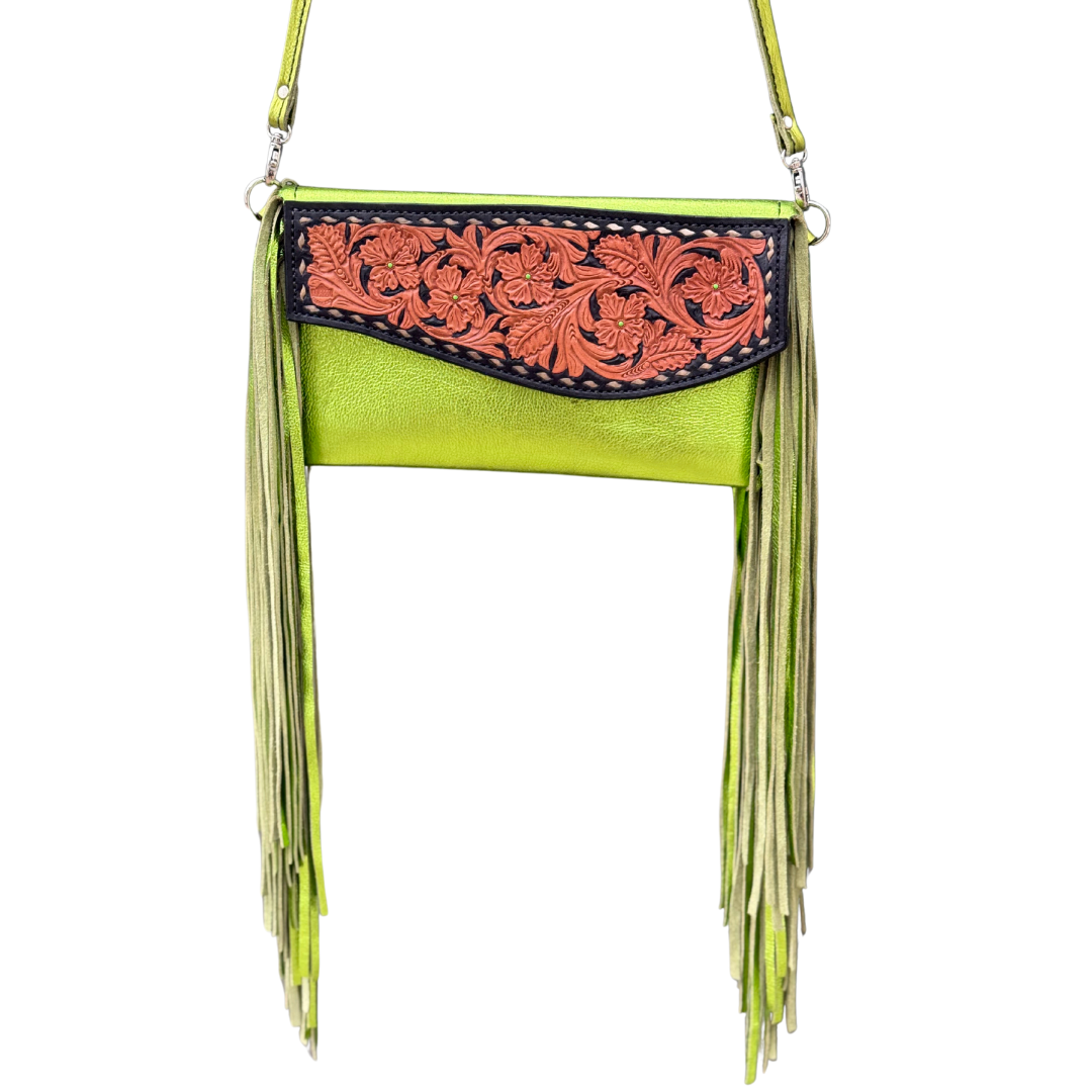 Alamo Saddlery Fringe Clutch- Prickly Pear