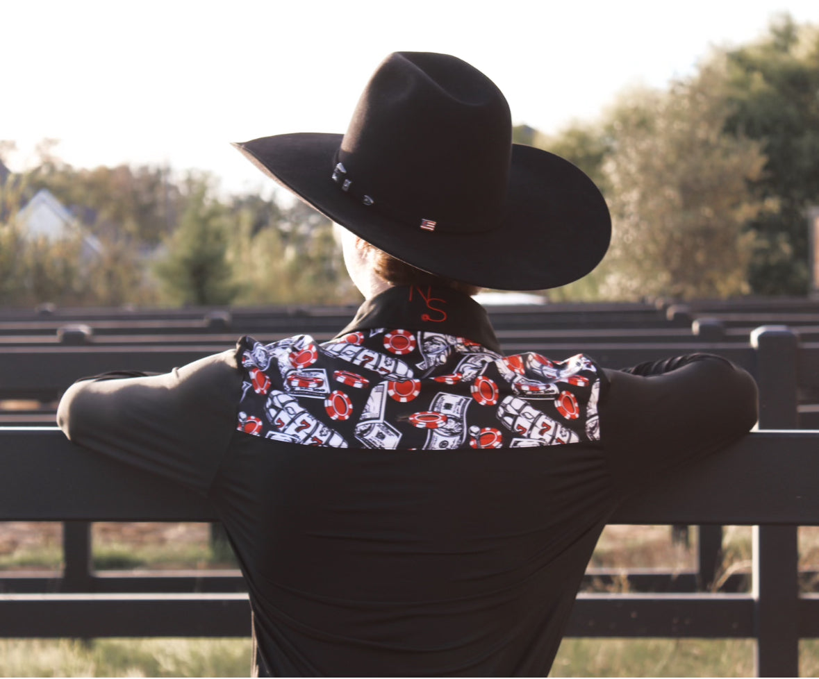 Mens Risky Business Pearl Snap Rodeo Unisex Shirt