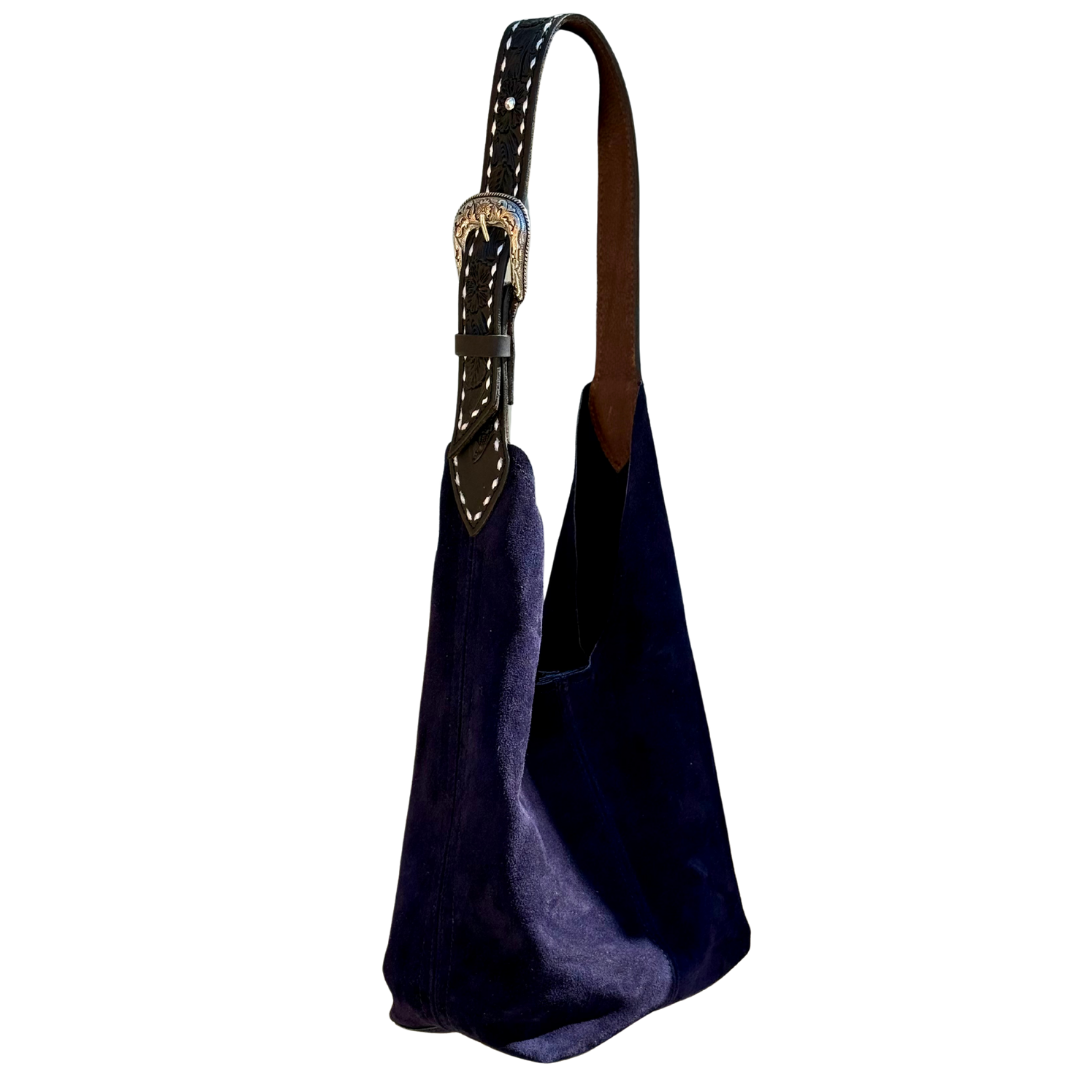 Alamo Saddlery Darlin Duo- Navy Blue With Knight Cowboy Strap