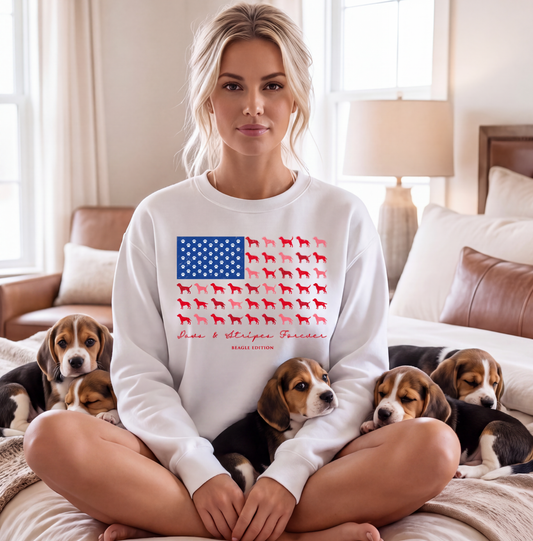 Baha Ranch Save The Beagles Fundraiser USA Flag Unisex Sweatshirt