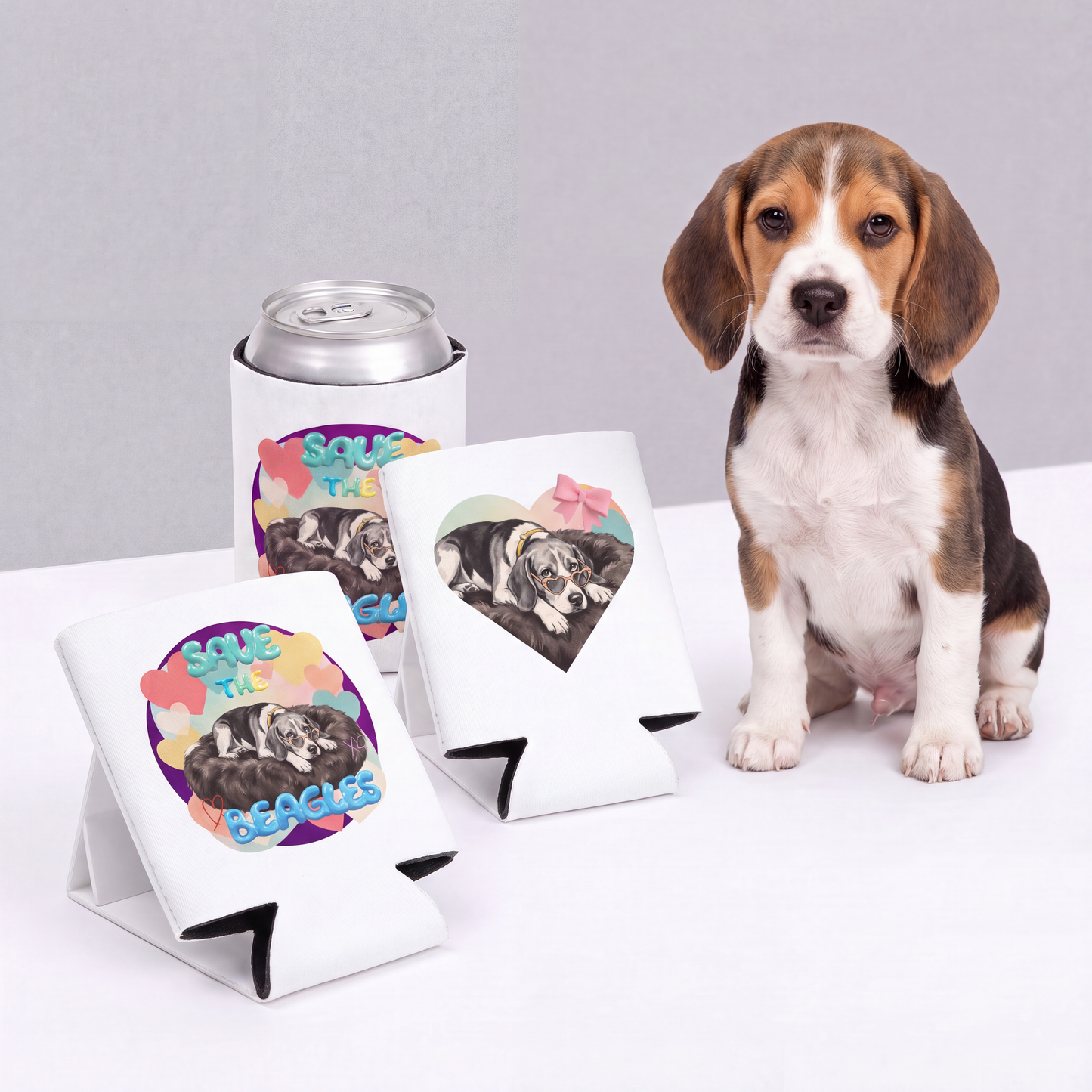 Baha Ranch Save The Beagles Koozie Can Cooler