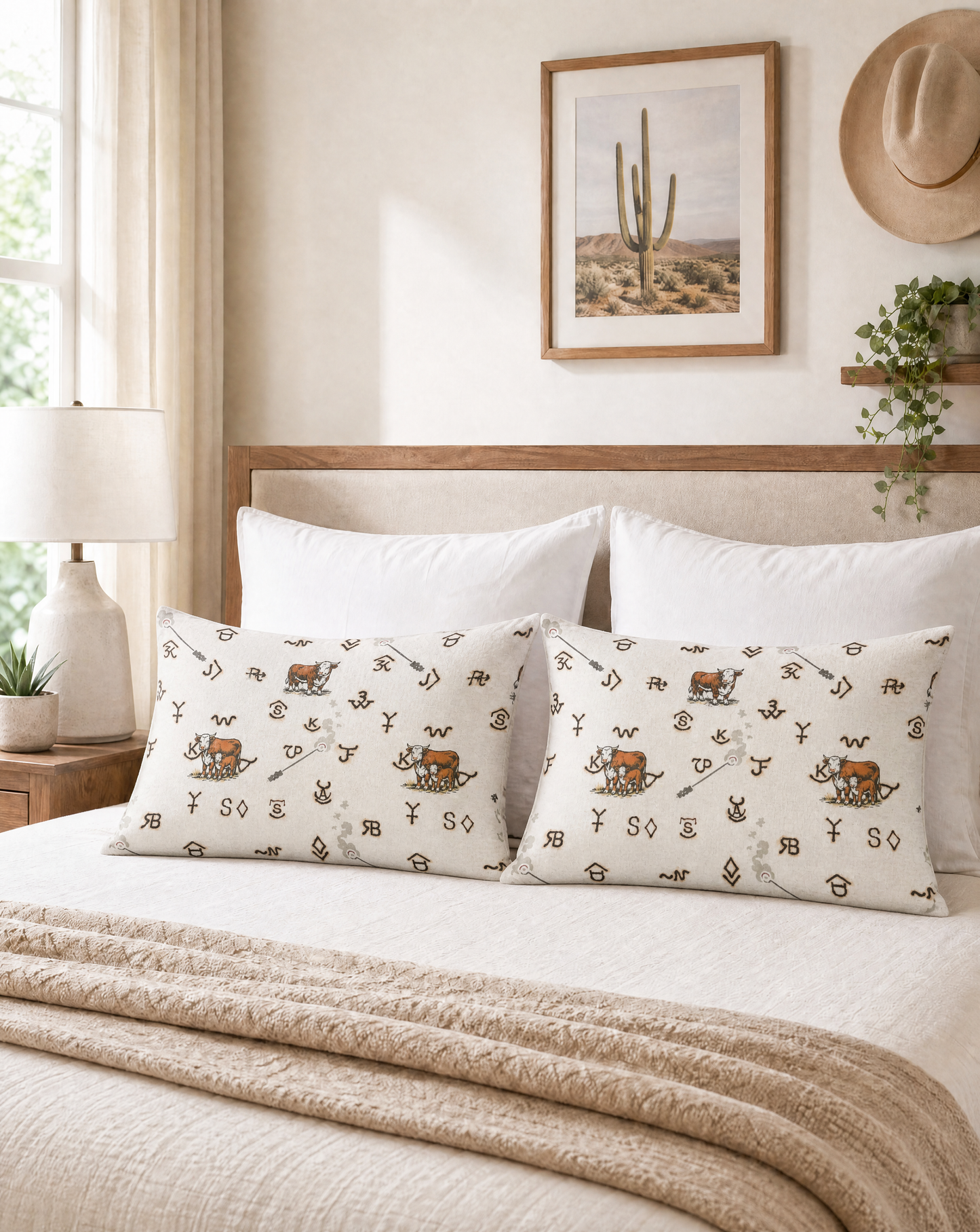 Baha Ranch Hereford Brands Pillowcase Made in America