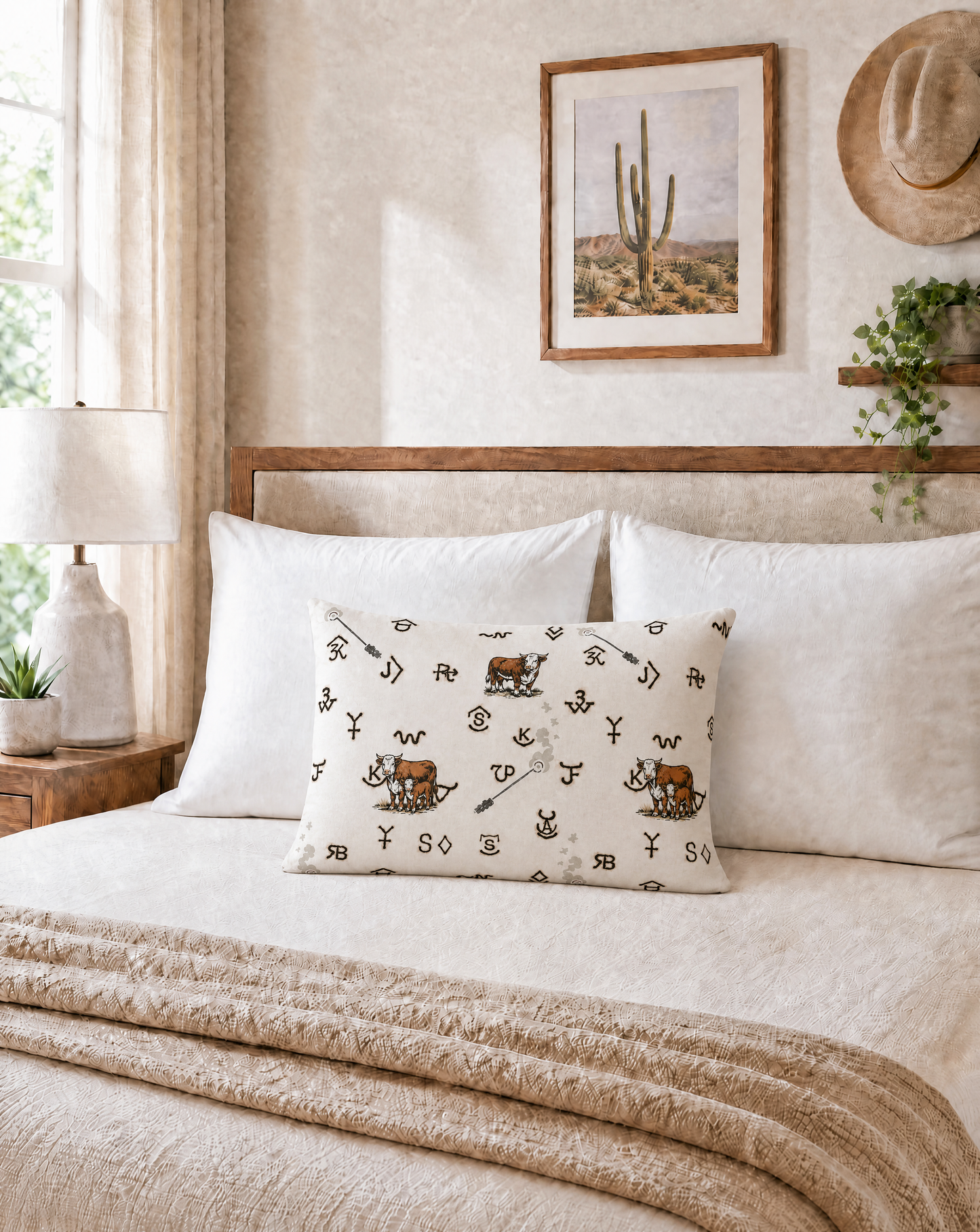 Baha Ranch Hereford Brands Pillowcase Made in America