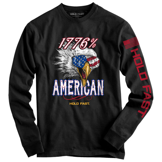 Hold Fast Unisex Long Sleeve Patriot T-Shirt 1776% American