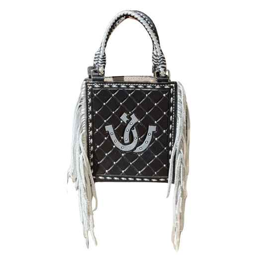 Alamo Saddlery The Card Handbags- HORSE SHOE SILVER FRINGE