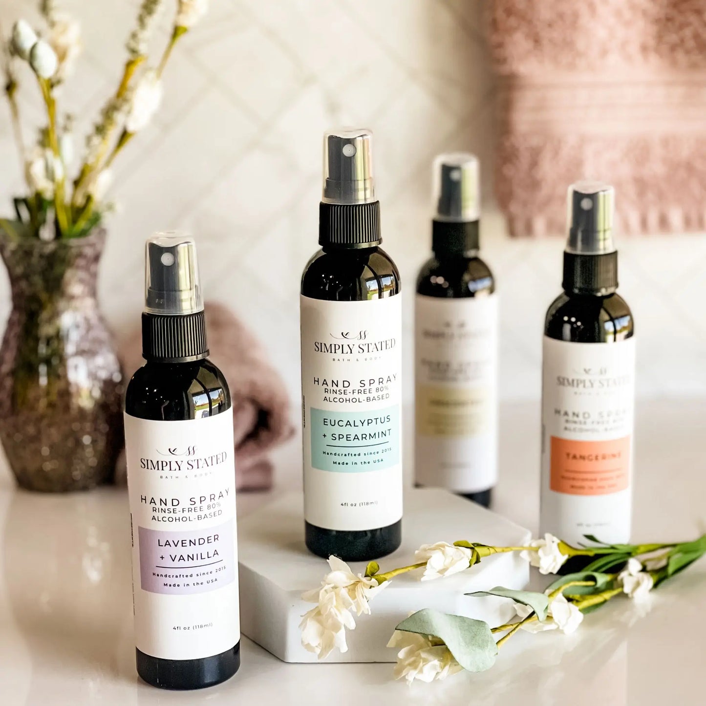 Simply Stated Lavender + Vanilla Hand Spray | Alcohol-Based Sanitizing Mist