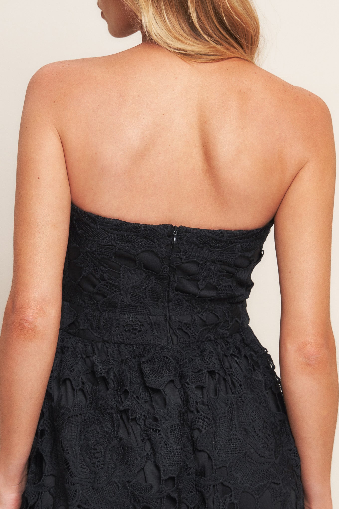 Flying Tomato Carefree Nights Black Lace Midi Dress